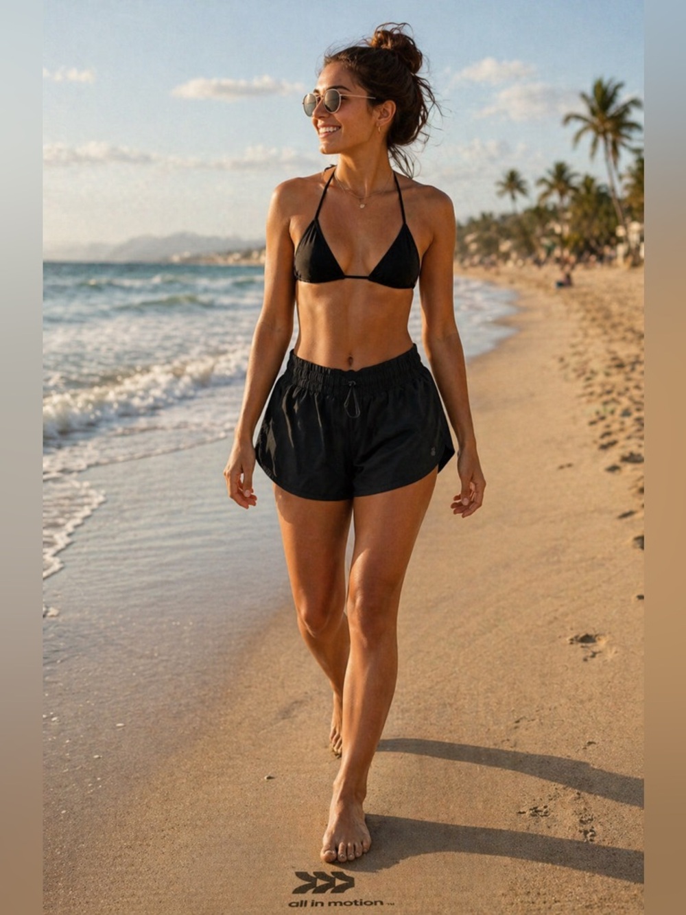 All in Motion Women's Black Athletic Shorts